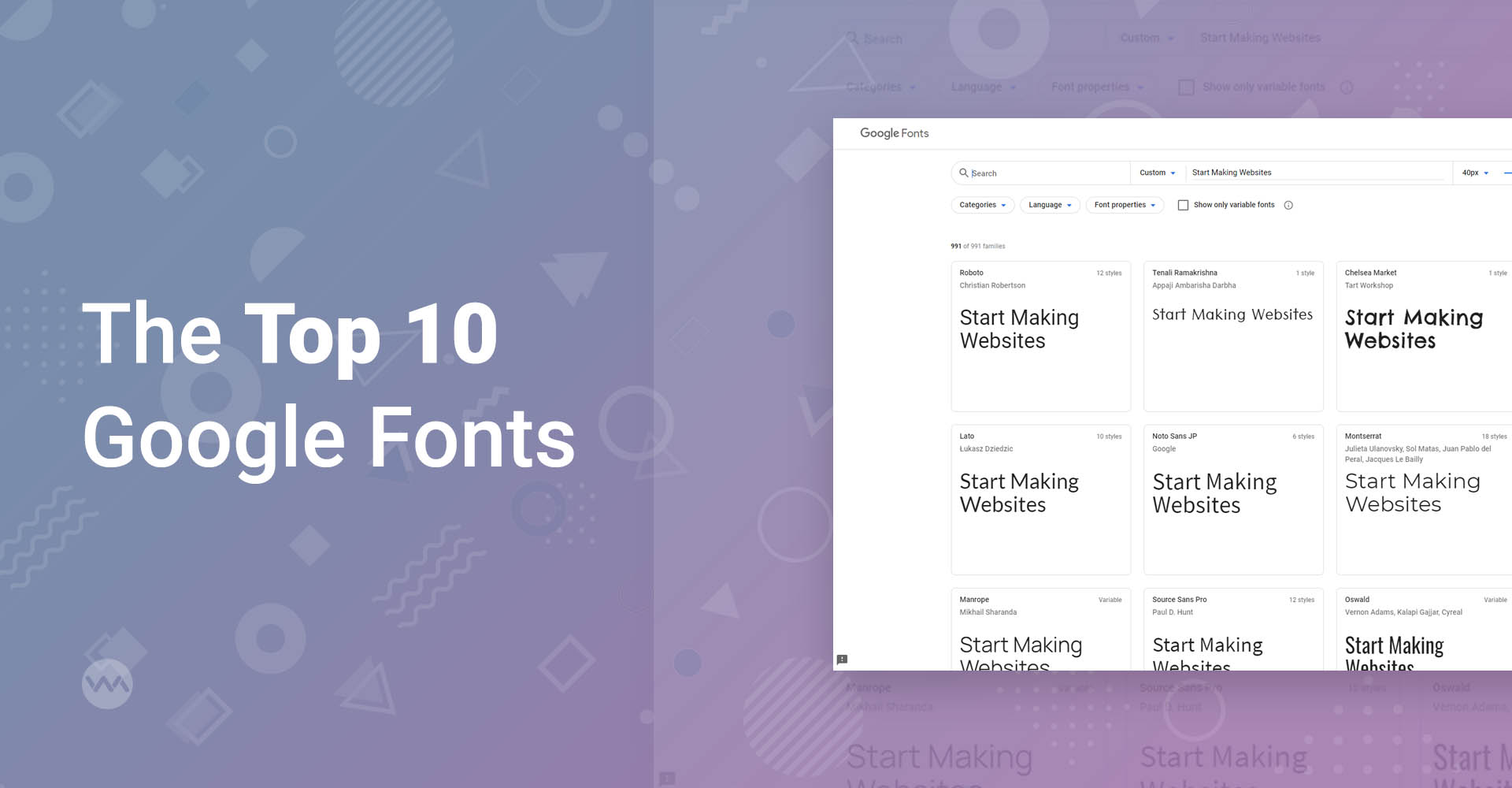 Top 10 Free Best Google Fonts for your Website STARTMAKINGWEBSITES